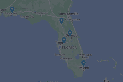 State of Florida map of University of Florida locations.